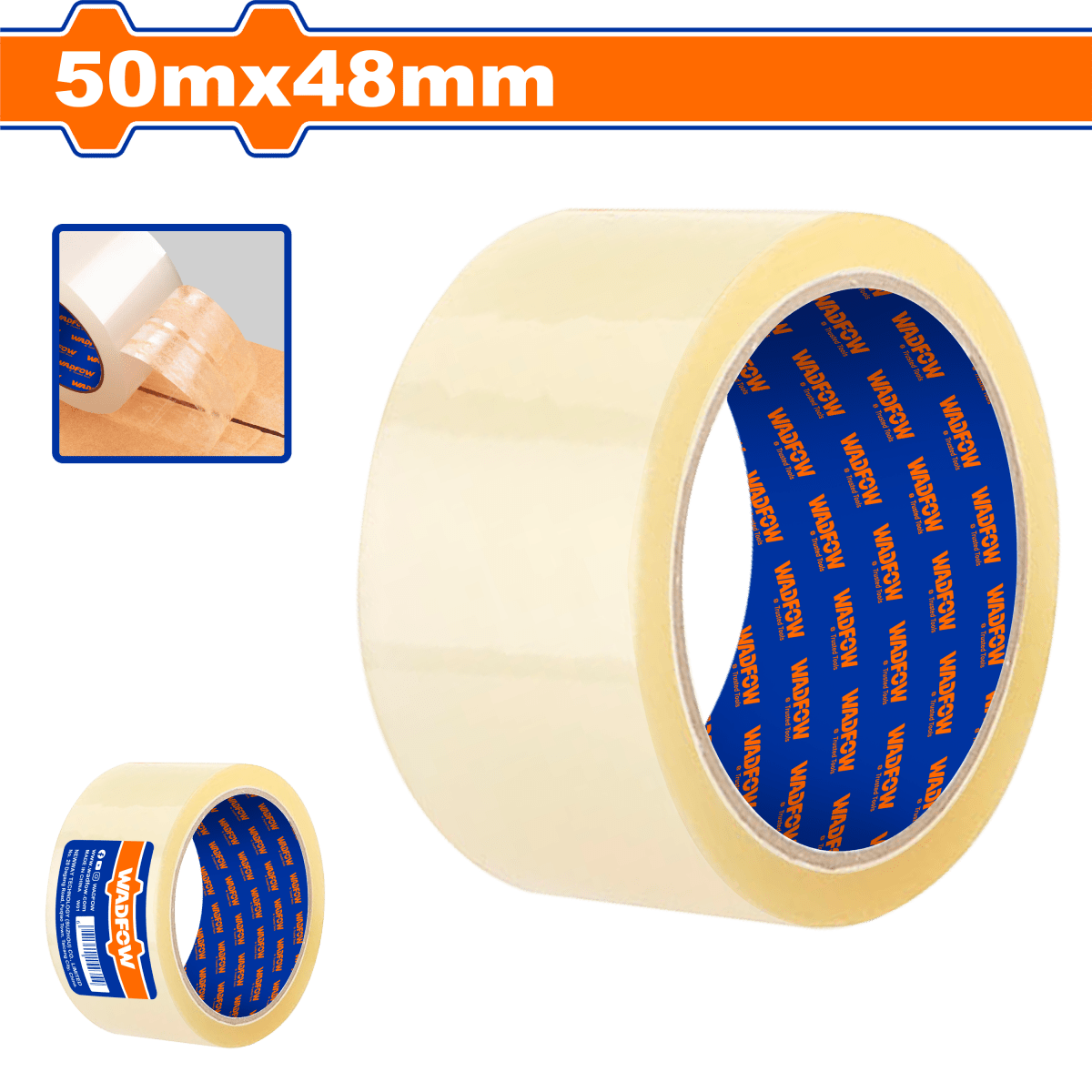 Cinta Empaque Transparente 48mmx50Mts WADFOW REF. WPN1H05 - MARKEMSTORE -