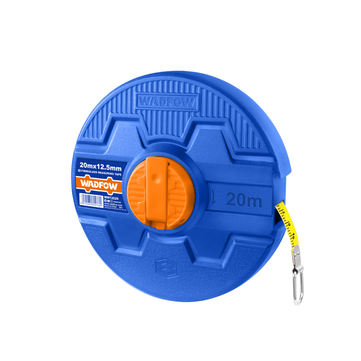 Cinta Métrica 20M Mt/Pulg Fibra Retráctil WADFOW WMT2520 - MARKEMSTORE -