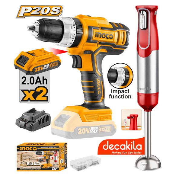 Combo 1 Taladro Inalambrico Ion Litio 20V (Ucidli20031) 1 Batidora De Inmersion (Kmjb023R) - UCOSLI22112 - MARKEMSTORE -
