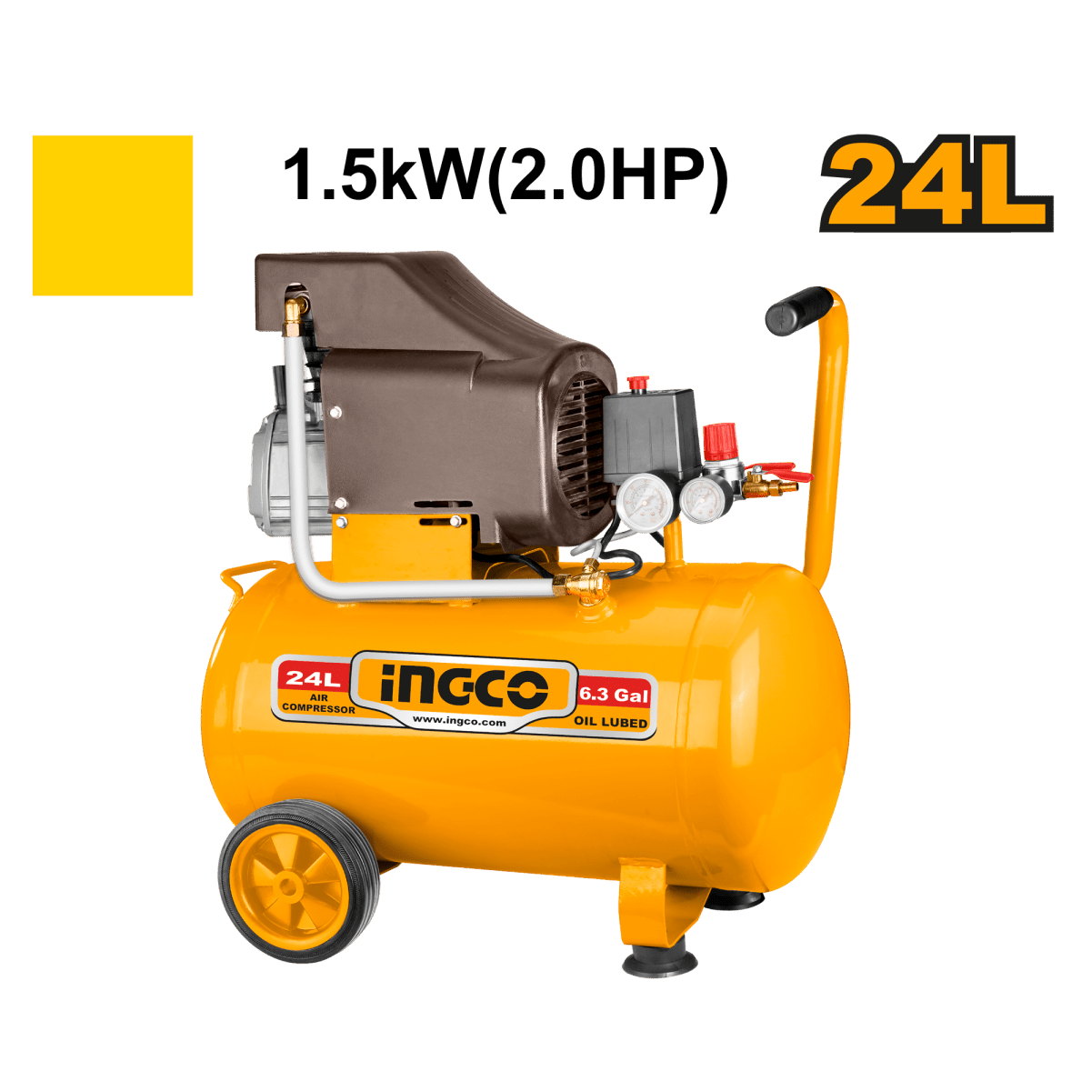 Compresor 60Hz 2Hp 3400Rpm 96Db 24L Ingco Uac220246 - MARKEMSTORE - Compresor