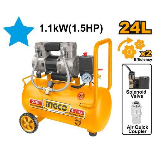 Compresor de Aire 110V 1,5HP 24L INGCO UACS111242 - MARKEMSTORE - Compresores