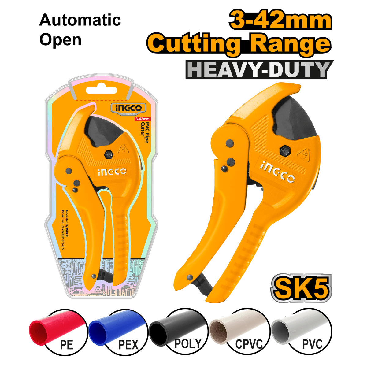 Cortatubo Pvc 225mm Ingco HPC0442 - MARKEMSTORE - Ferreteria