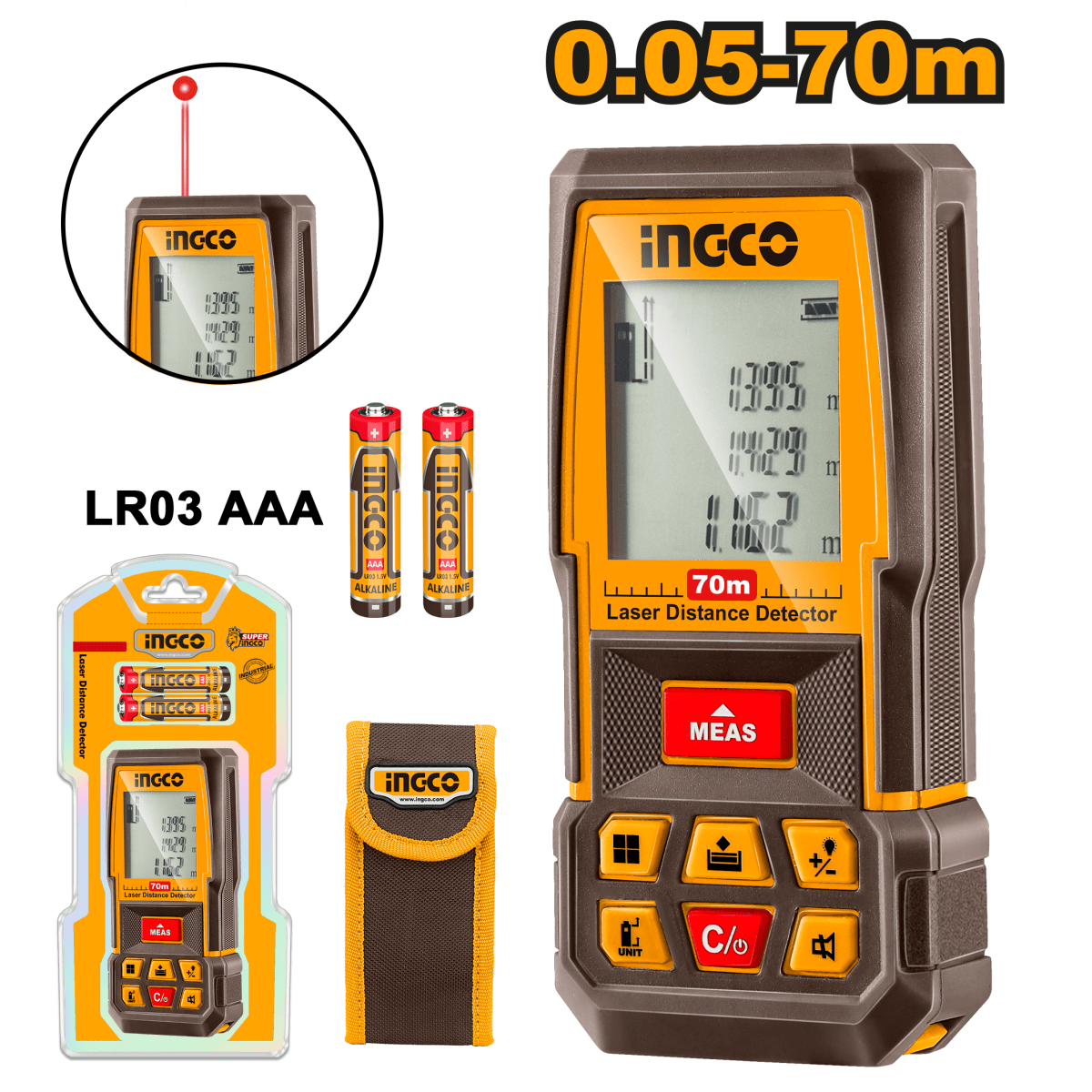 Detector De Distancia Laser 70Mts INGCO HLDD0708 - MARKEMSTORE -