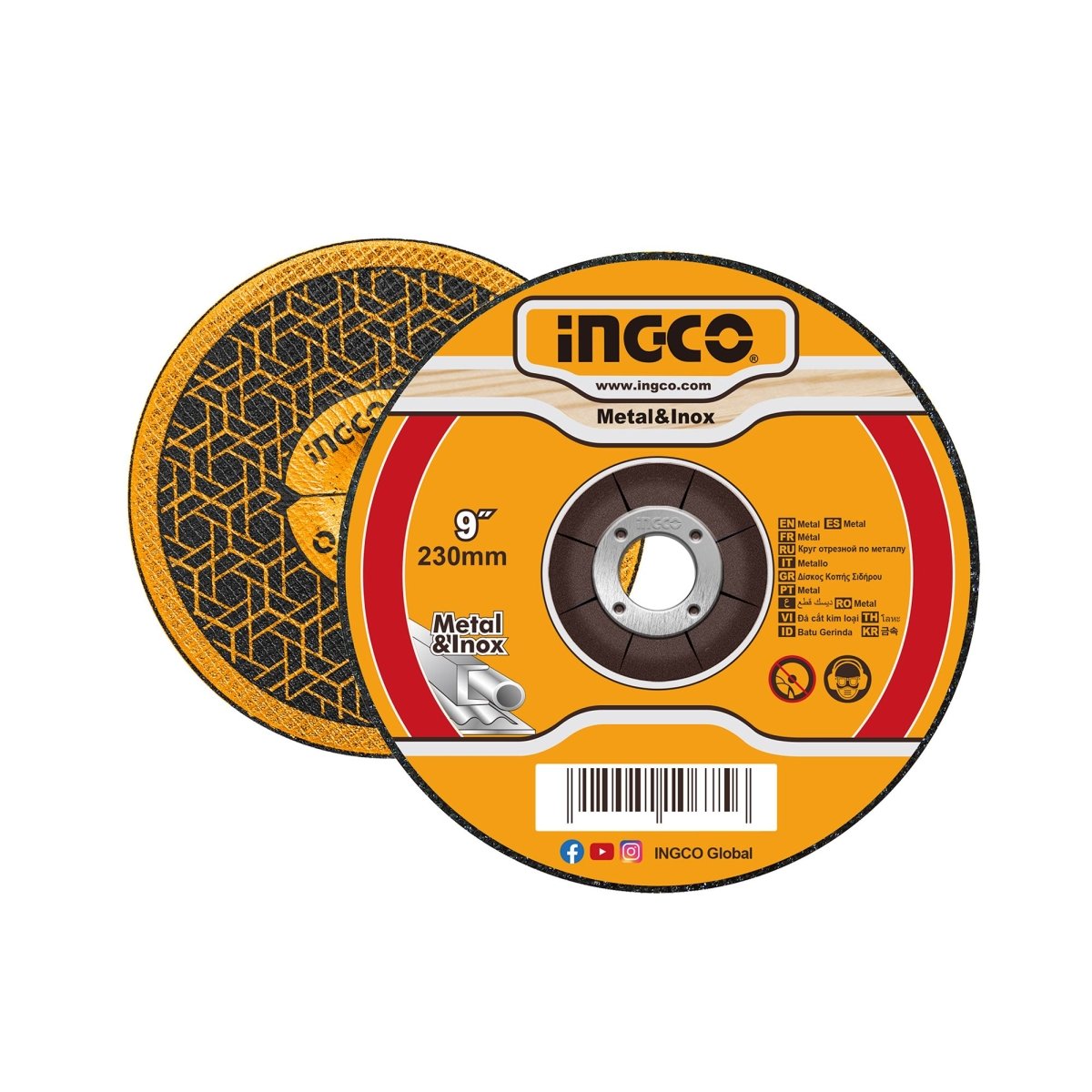 Disco Abrasivo Corte Metal- Inox 9X1/8X7/8 INGCO MCD302301HA - MARKEMSTORE - Accesorios Para Pulidora