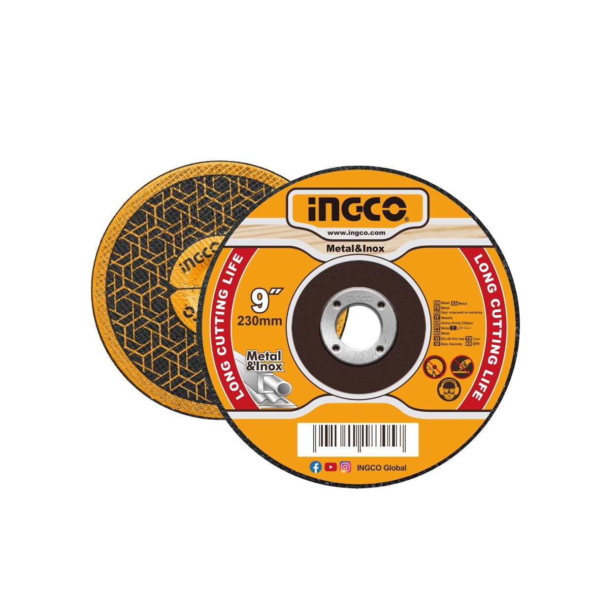 Disco De Corte Fino 9" Metal-Inox INGCO MCD162301 - 230mm - MARKEMSTORE - Discos
