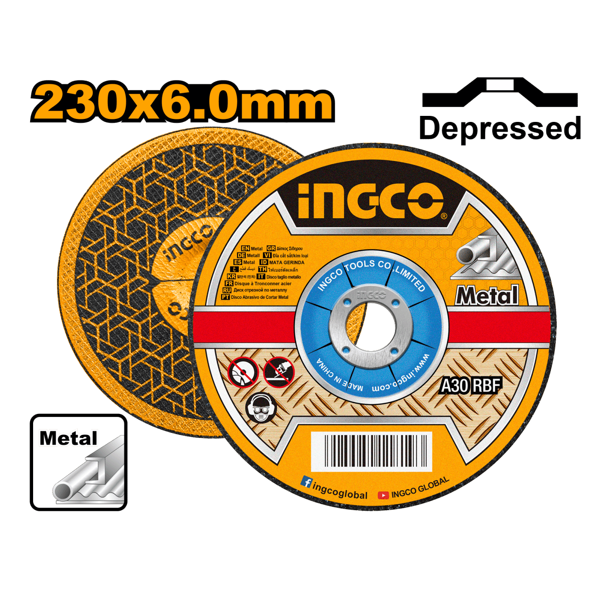 Disco De Pulir 9X1/4X7/8 Ingco MGD602301 - MARKEMSTORE - Accesorios Para Pulidora