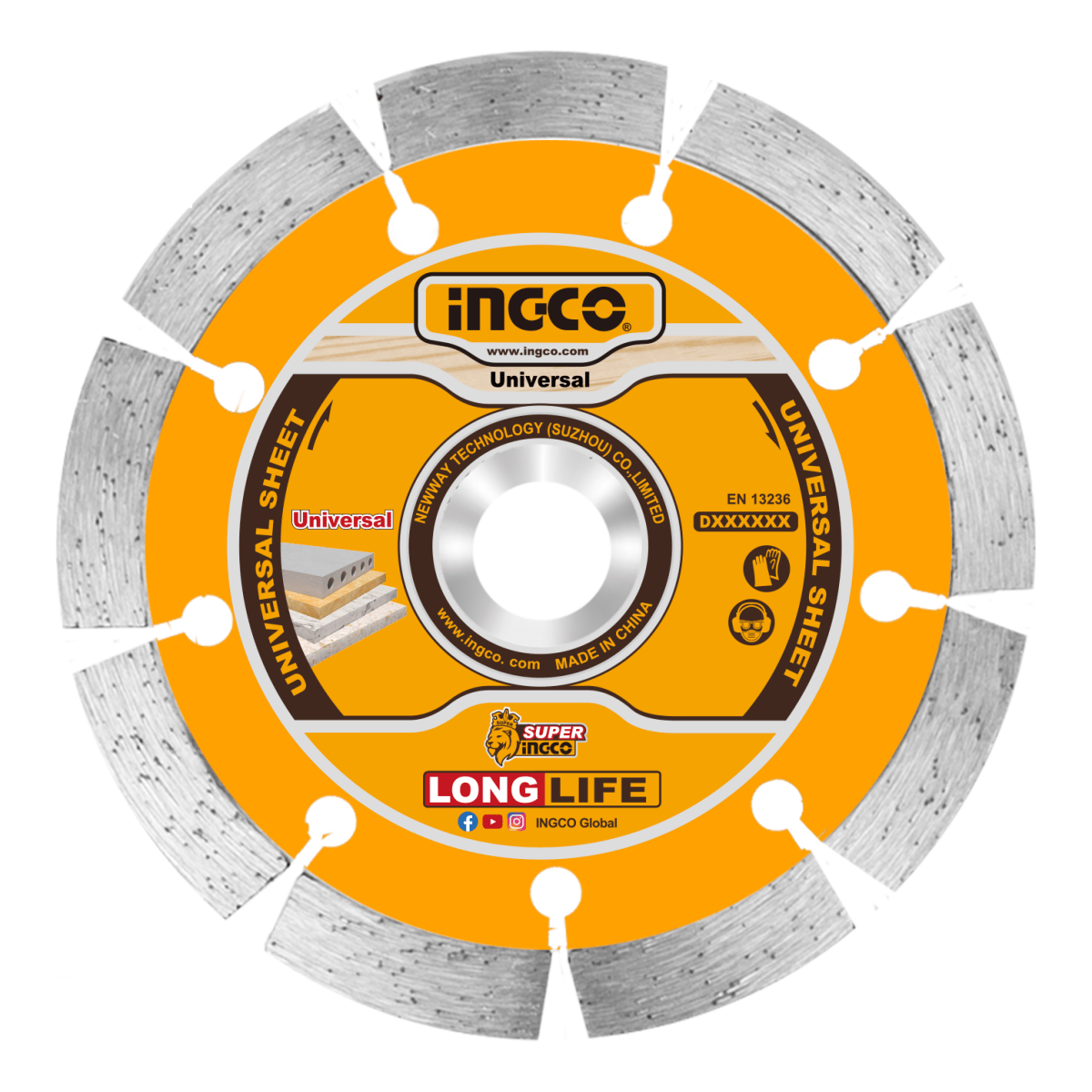 Disco Diamantado Segmentado 7X22,2mm INGCO DMD011802 - MARKEMSTORE - 