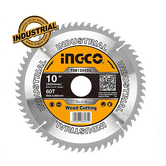 Disco Sierra Madera 10 60D INGCO TSB125423 - MARKEMSTORE -