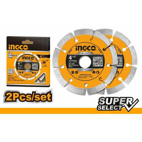 Discos diamantados segmentados 4 - 1/2 INGCO DMD0111523 Super Select - MARKEMSTORE - Accesorios Para Pulidora