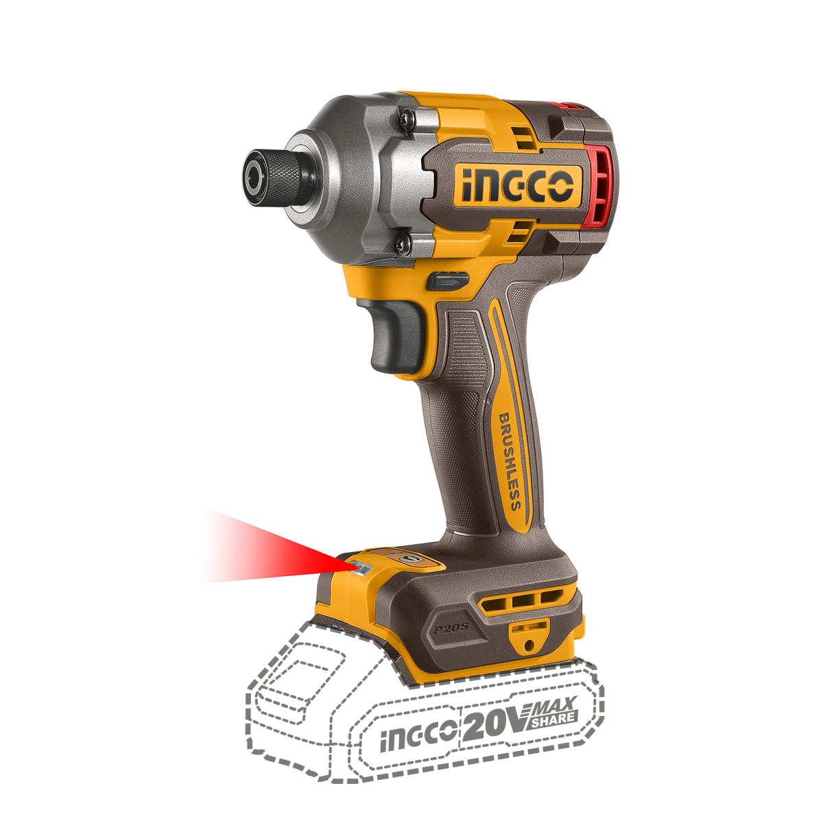 Driver 20V M1/4 0 - 2600Rpm 0 - 2900Bpm 285Nm Con 2 Baterias y Cargador INGCO UCIRLI2028 - MARKEMSTORE -