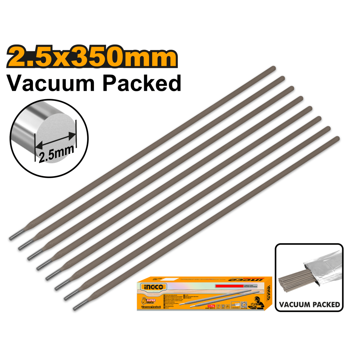 Electrodo E6013 3/32 INGCO ERCVC2121 - MARKEMSTORE - Soldadores