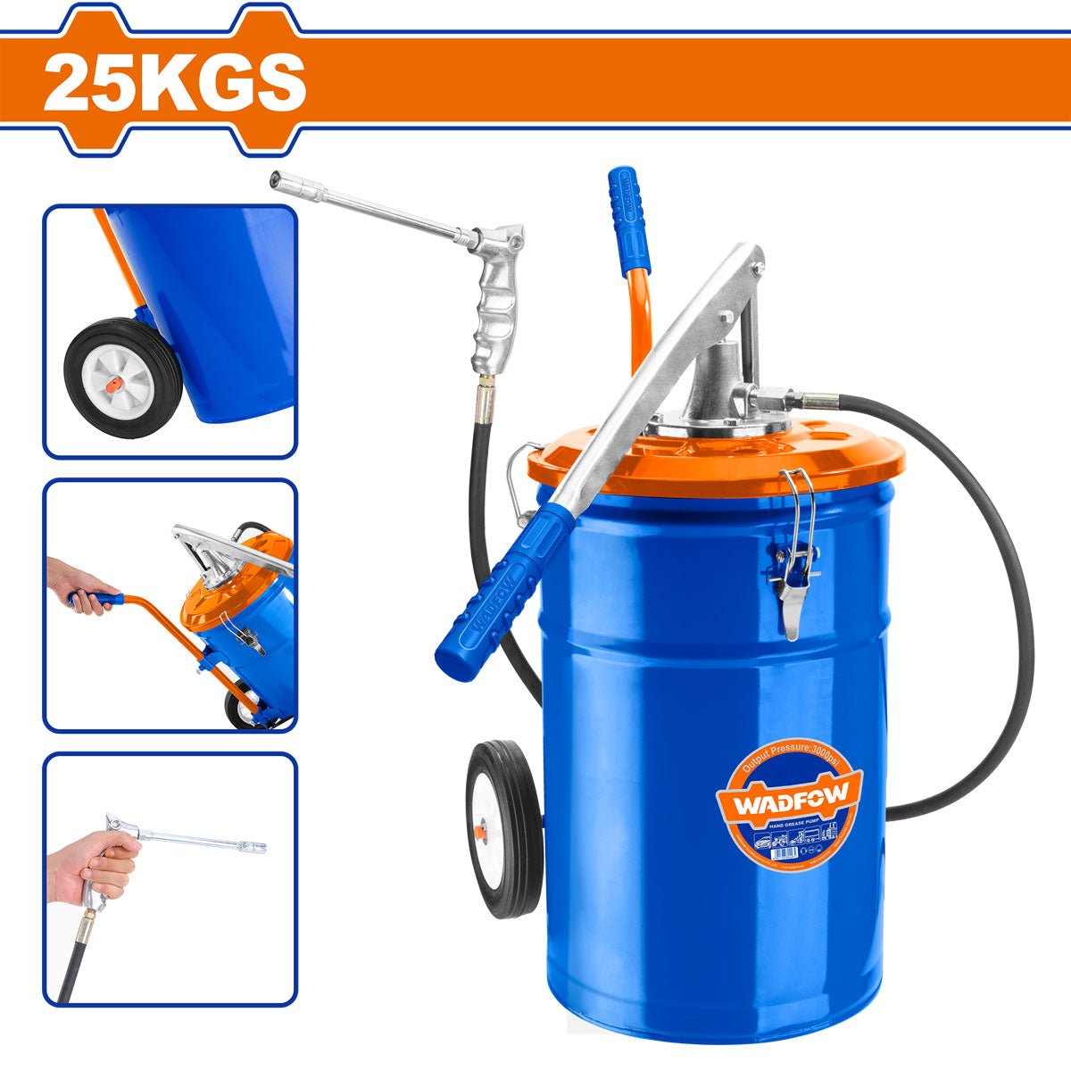 Engrasadora Manual Tipo Balde 25KG 3000 PSI WHY2A25 - MARKEMSTORE - Herramientas para Lubricación