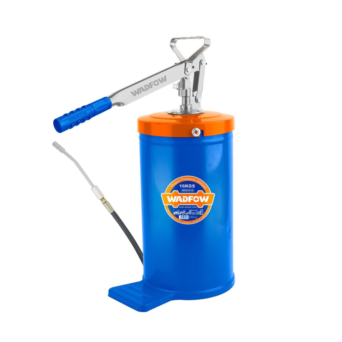 Engrasadora manual tipo balde capacidad 16kg 3000PSI WHY1A16 - MARKEMSTORE - Engrasadoras