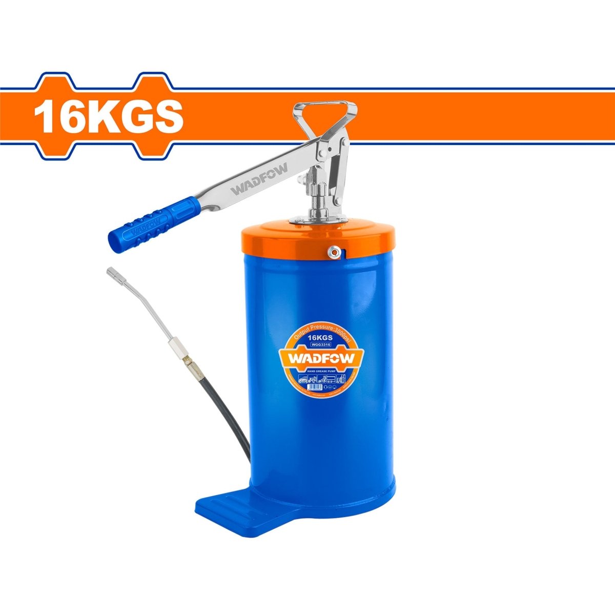 Engrasadora manual tipo balde capacidad 16kg 3000PSI WHY1A16 - MARKEMSTORE - Engrasadoras