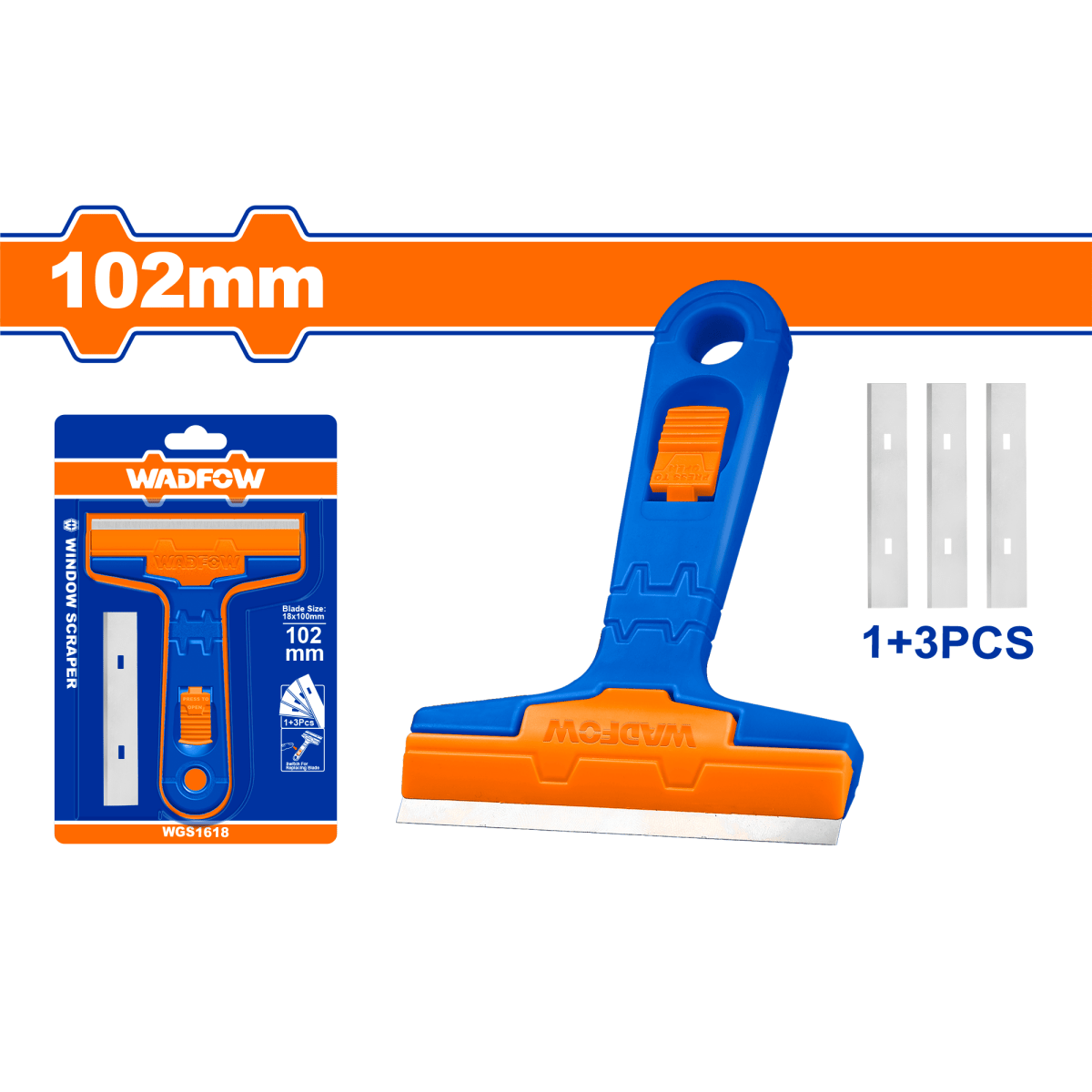 Espatula Plastica Limpiadora Vidrio Inc 3 Cuchillas WADFOW WGS1618 - MARKEMSTORE -