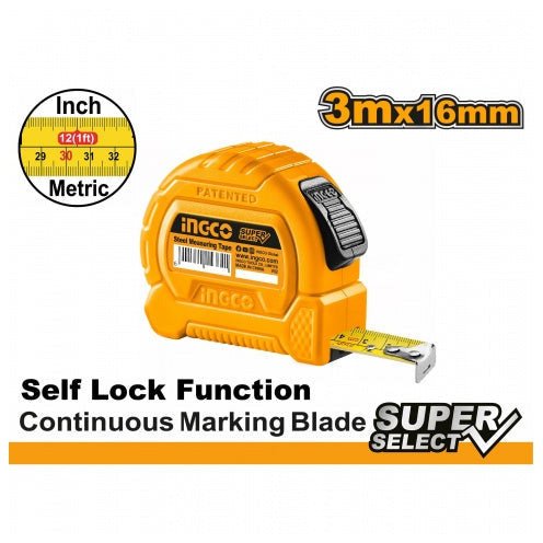 Flexometro 3Mtsx16Mm SS Pulgada/Mt Ingco Hsmt27316 - MARKEMSTORE -