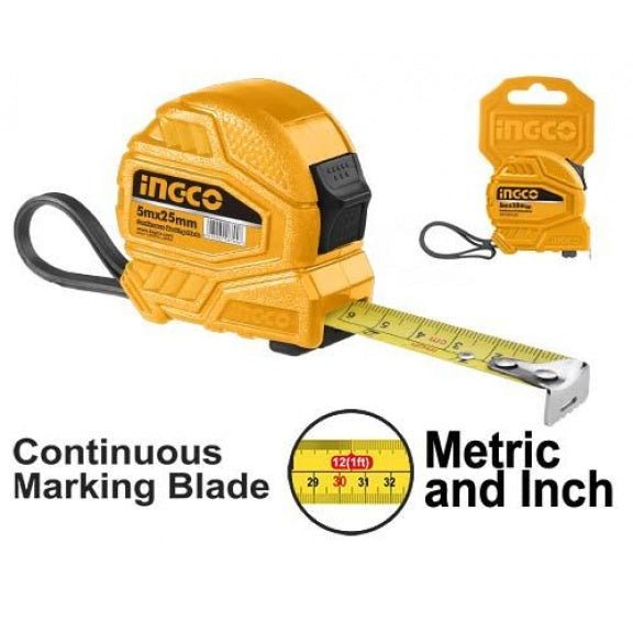 Flexometro 5Mtsx25Mm SS pulgada/Mt Ingco HSMT26525 - MARKEMSTORE - Ferreteria