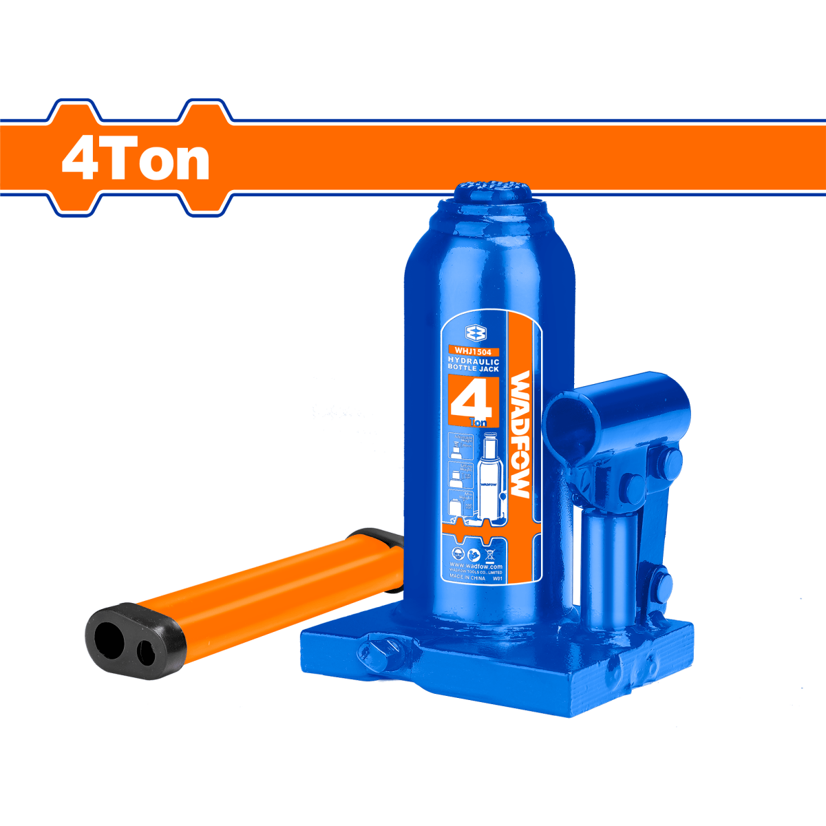 Gato Tipo Botella 4 Ton Altura Elevación 110Mm WADFOW REF. WHJ1504 - MARKEMSTORE -