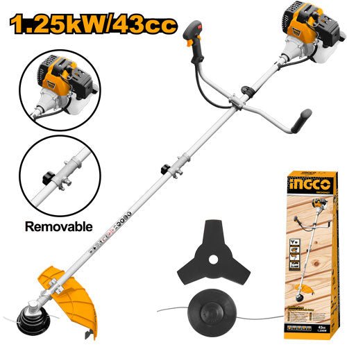 Guadañadora A Gasolina 42.7Cc 1.25Kw 255Mm 1200Ml Cap Motor 2T Ingco GBC5434421 - MARKEMSTORE -
