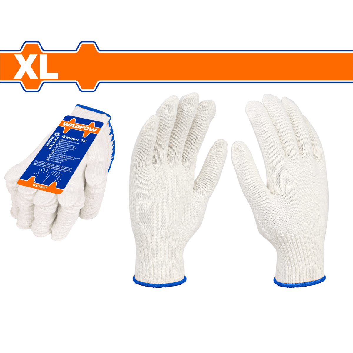 Guantes De Algodon Blanco Tejido Talla XL WADFOW REF. WKG2801 - MARKEMSTORE -