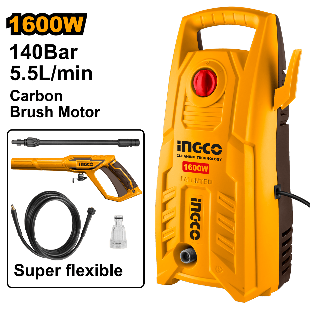 Hidrolavadora 110/120V 1600W 2030 Psi 5,5L/Min Uhpwr16008 - MARKEMSTORE - 
