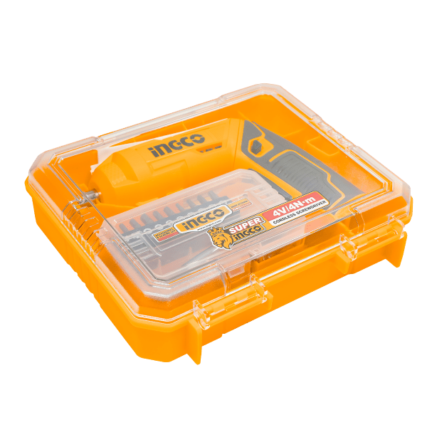 INGCO ATORNILLADOR INALAMBRICO 1/4 4V + 24 ACCESORIOS CSDLI04425 - MARKEMSTORE - Atornillador