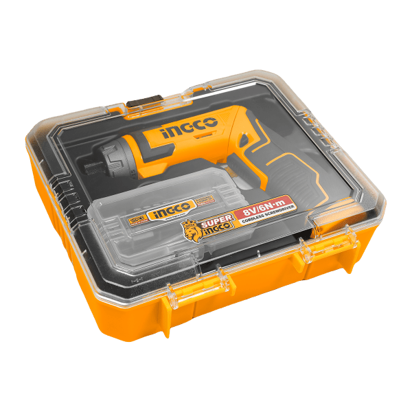 INGCO ATORNILLADOR INALAMBRICO 8V MANGO AJUSTABLE+ ACCESORIOS CSDLI08025 - MARKEMSTORE - Atornillador