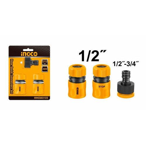 Ingco Juego De Acoples Para Manguera 3pzs Hhcs03122 - MARKEMSTORE -
