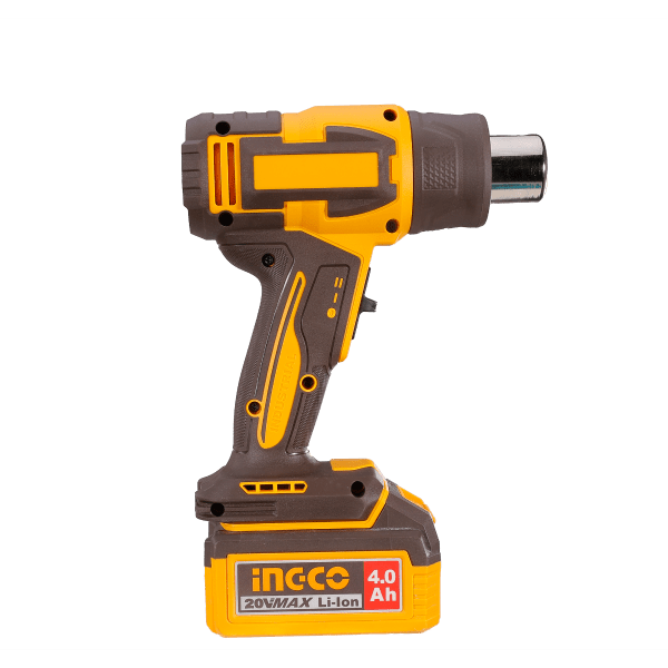 INGCO PISTOLA DE CALOR 20V 300 /550°C INCLUYE 2 BATERIA 4.0AH CARGADOR Y ACCESORIOS UHGLI20085 - MARKEMSTORE - Pistolas y Sopladores