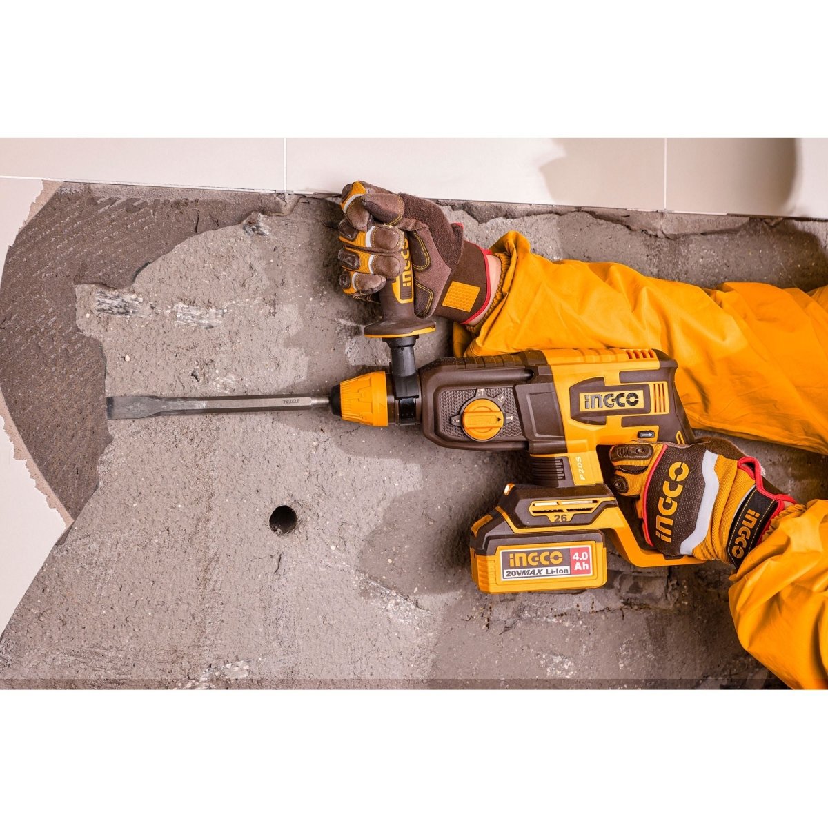 INGCO ROTOMARTILLO 20V SDS PLUS 2.5J 0 - 1100 RPM BRUSHLESS SIN BATERIA CRHLI26208 - MARKEMSTORE - Rotomartillos