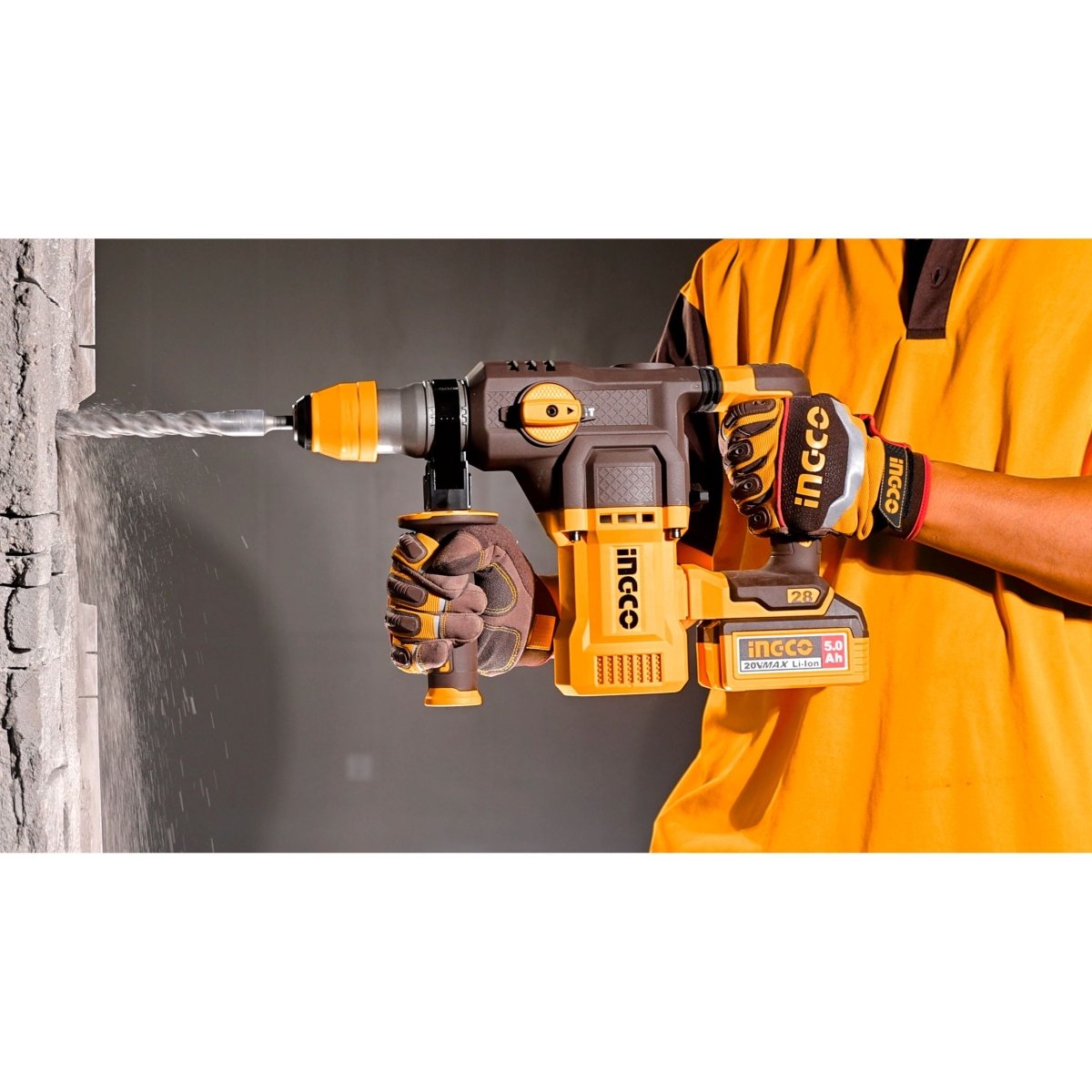 INGCO ROTOMARTILLO 20V SDS PLUS 4.5J 0 - 930RPM BRUSHLESS INCLUYE 2 BATERIAS CARGADOR Y ACCESORIOS UCRHLI202862 - MARKEMSTORE - Rotomartillos