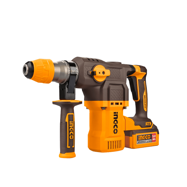 INGCO ROTOMARTILLO 20V SDS PLUS 4.5J 0 - 930RPM BRUSHLESS INCLUYE 2 BATERIAS CARGADOR Y ACCESORIOS UCRHLI202862 - MARKEMSTORE - Rotomartillos
