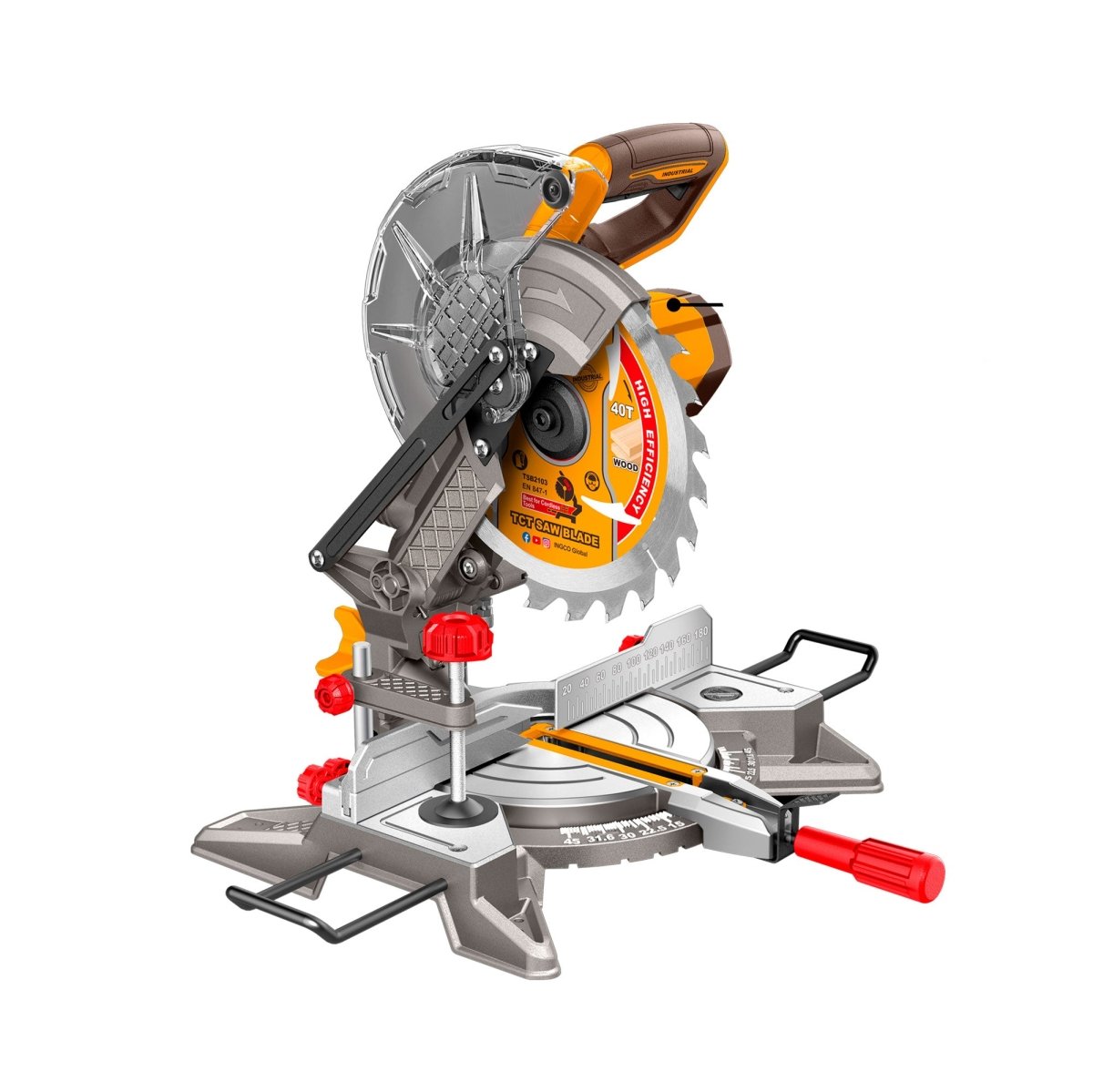 Ingleteadora Inalámbrica INGCO 20V 8-1/4" 4500RPM Hoja TCT Madera CMSLI2021 - MARKEMSTORE - Ingleteadoras