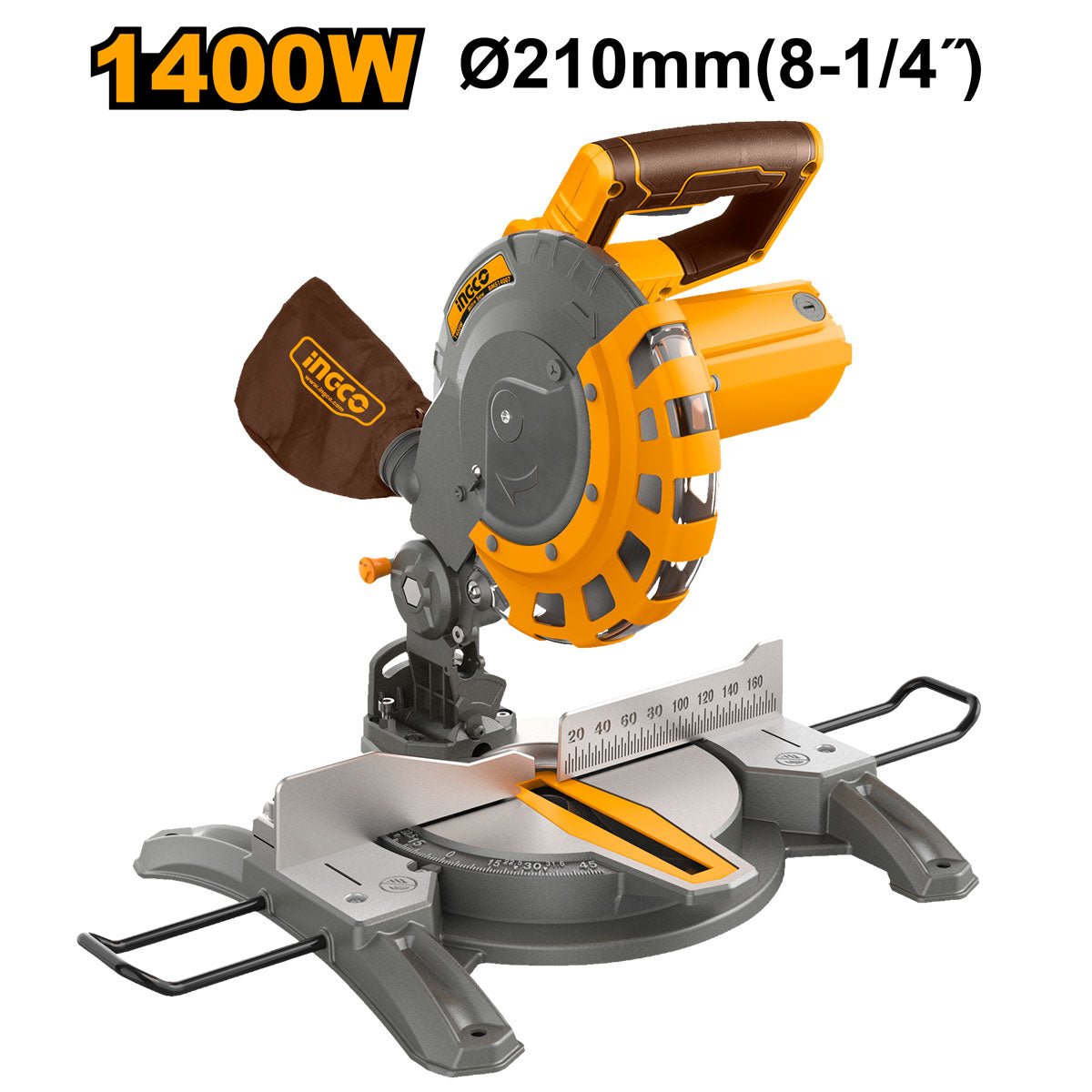 Ingleteadora INGCO 8 - 1/4" 1400W 5000RPM UBMS14007 - MARKEMSTORE - Ingleteadora