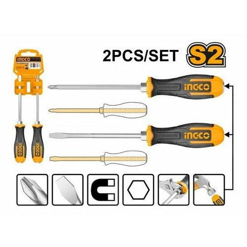 Juego 2 Destornilladores Industriales Ingco Hsgt680208 - MARKEMSTORE -
