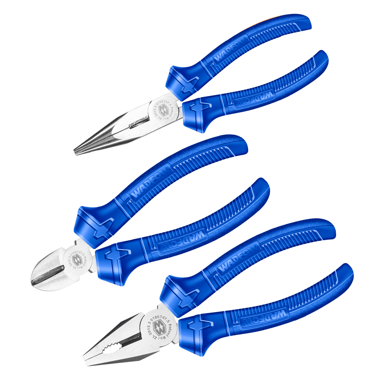 Juego 3 Alicates 6" Pulidos Mango Azul WADFOW WPS0623 - MARKEMSTORE - 