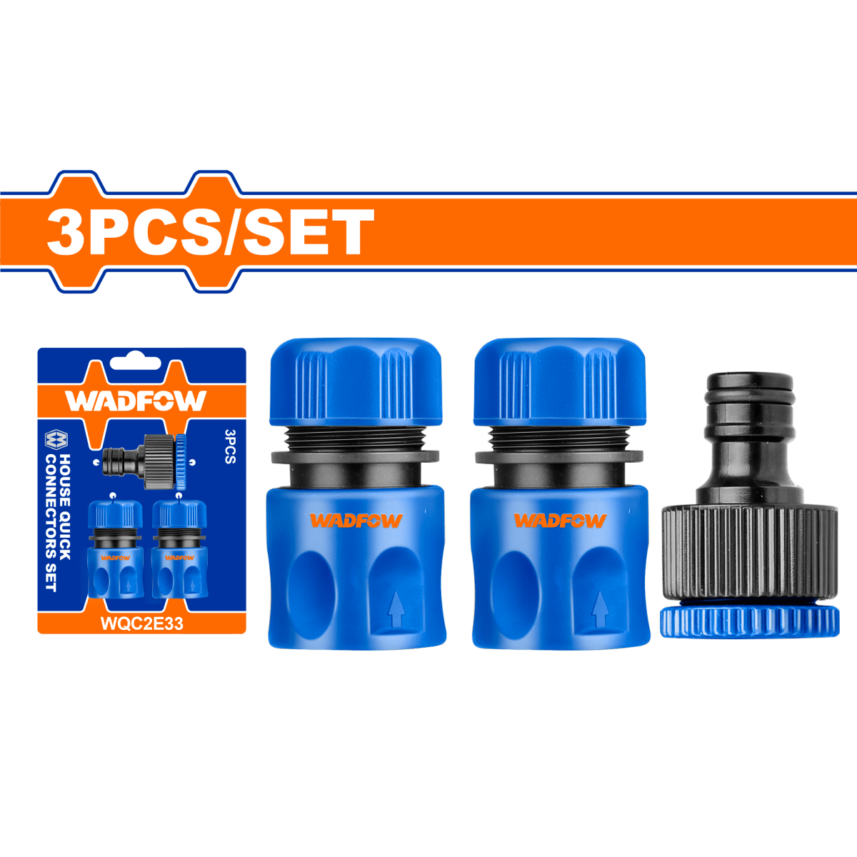 Juego 3 Conectores Rápidos Manguera WADFOW WQC2E33 - MARKEMSTORE -