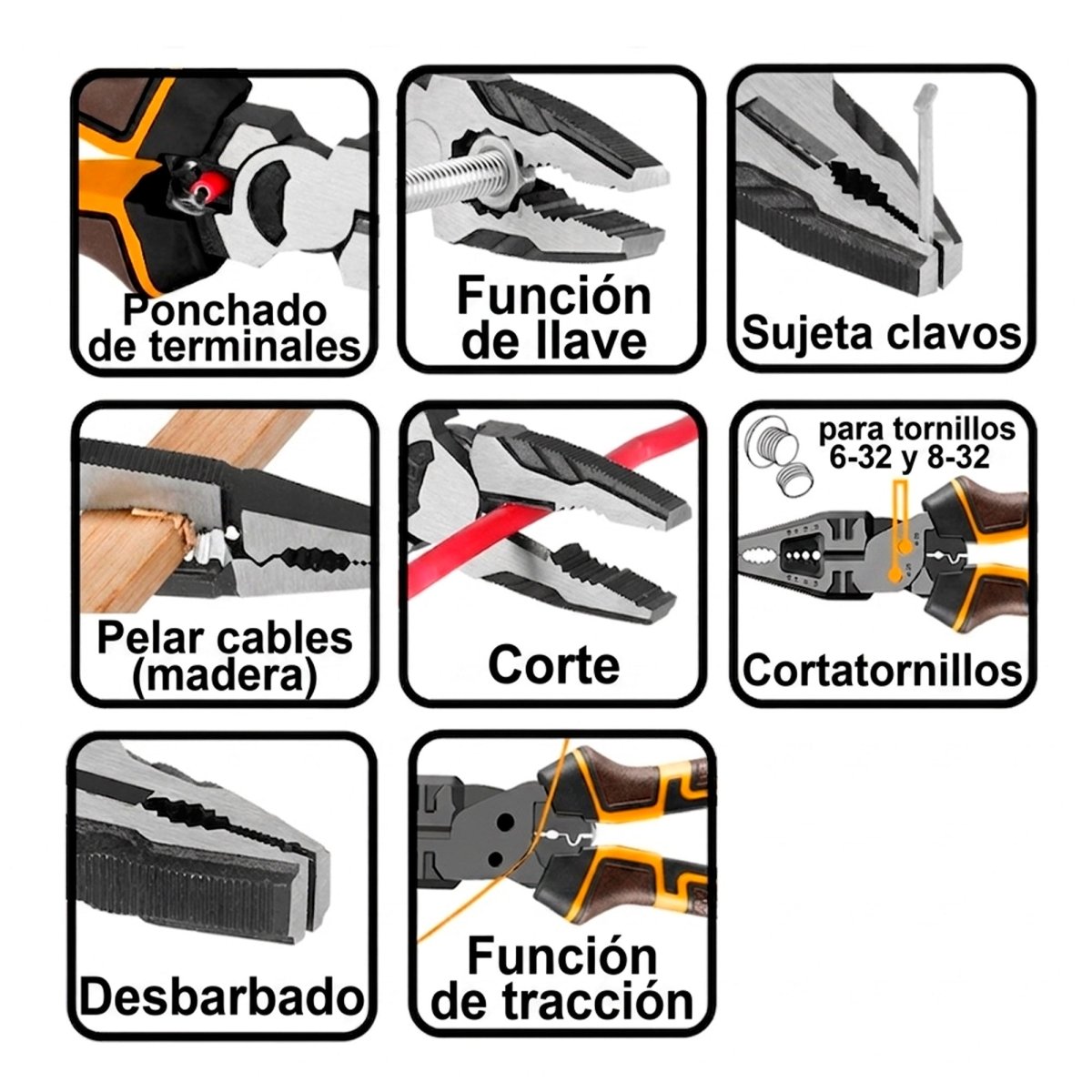 Juego de Alicates Multifuncionales INGCO 3 Pieza HKMPS2831 - MARKEMSTORE - Alicates
