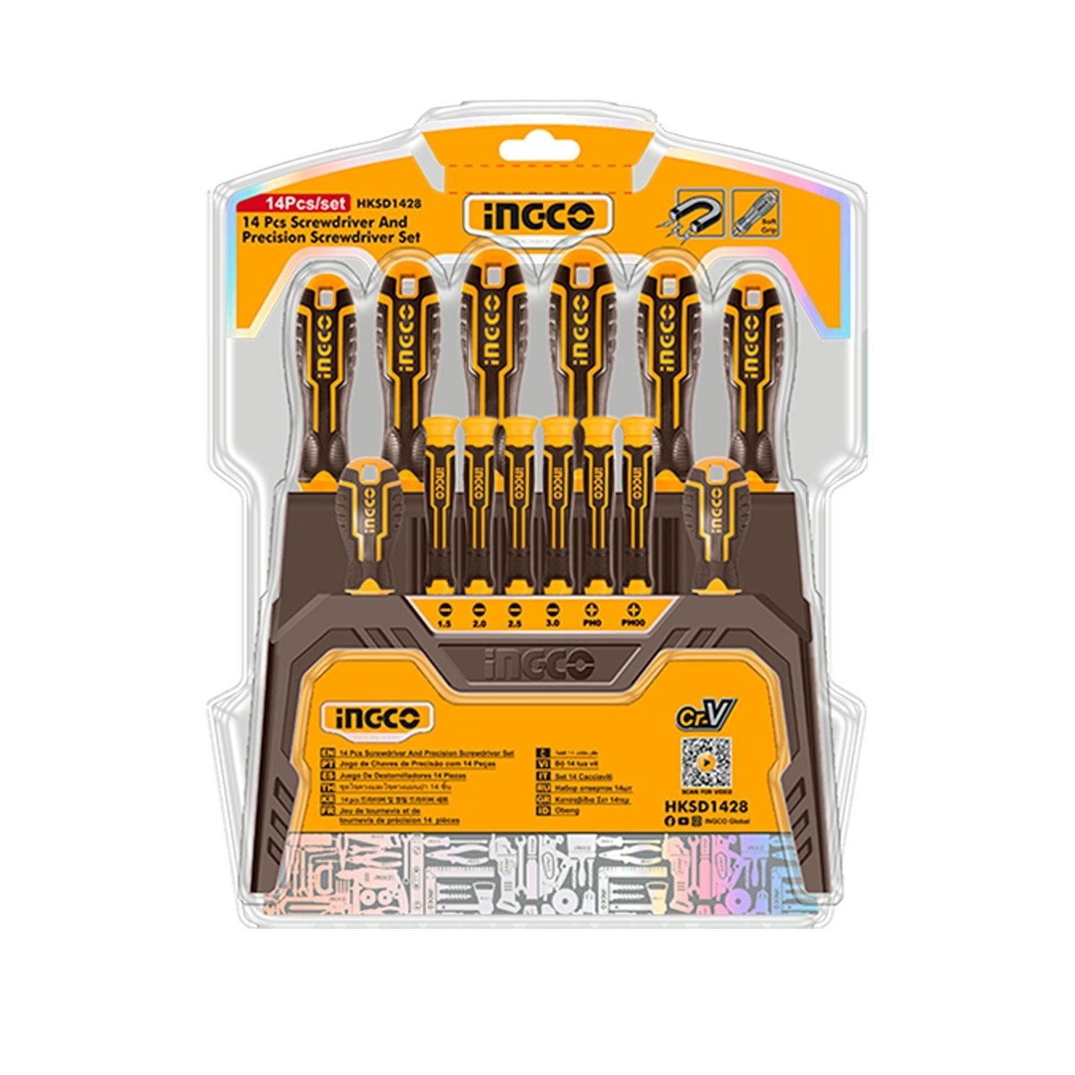 Juego de Destornilladores INGCO 14 Piezas HKSD1428 - MARKEMSTORE - Destornilladores y Juegos