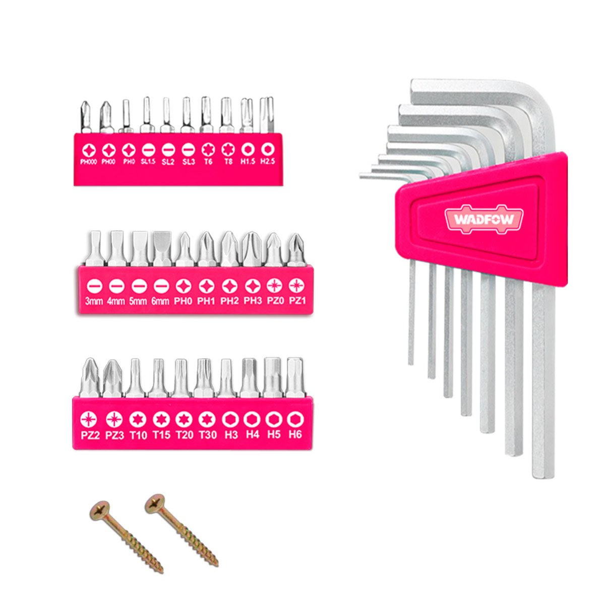 Juego de Herramientas WADFOW 89 Piezas Rosado WHS3B89 - MARKEMSTORE - Juegos de Herramientas
