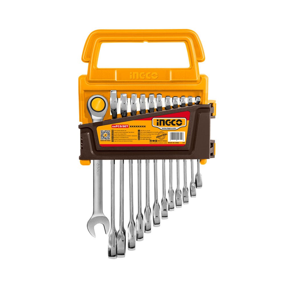 Juego de Llaves Combinadas con Ratchet INGCO 12 Piezas HKSPAR1122 - MARKEMSTORE - Llaves y Juegos