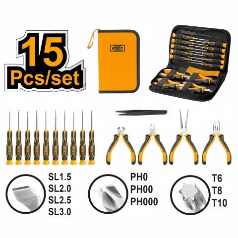 Juego Herramientas De Precisión 15Pzs Hktts0151 - MARKEMSTORE - Multiherramientas