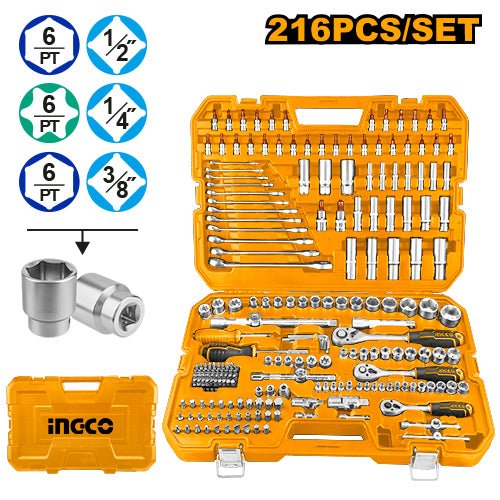 Juego Herramientas Manuales 216 Pzas Ingco Hkthp22161 - MARKEMSTORE - Multiherramientas