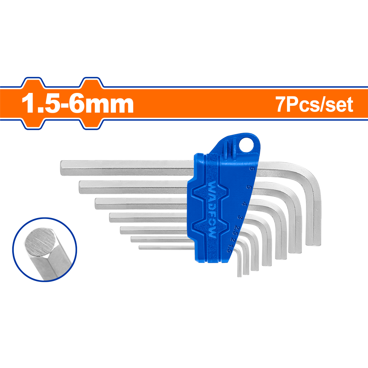 Juego Llave Allen 7 Pcs 1,5Mm - 6Mm WADFOW WHK1671 - MARKEMSTORE - 