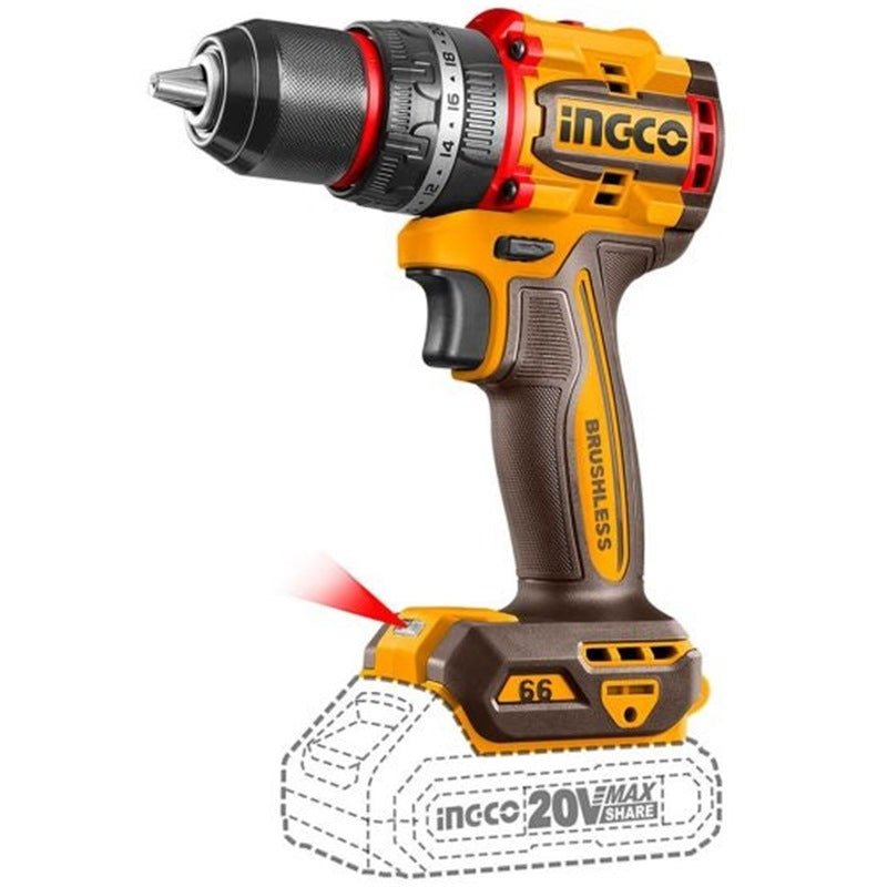 Kit de Herramientas INGCO Taladro de Impacto 20V + Detector + Linterna UCOSLI250885 - MARKEMSTORE - Combos de Herramientas