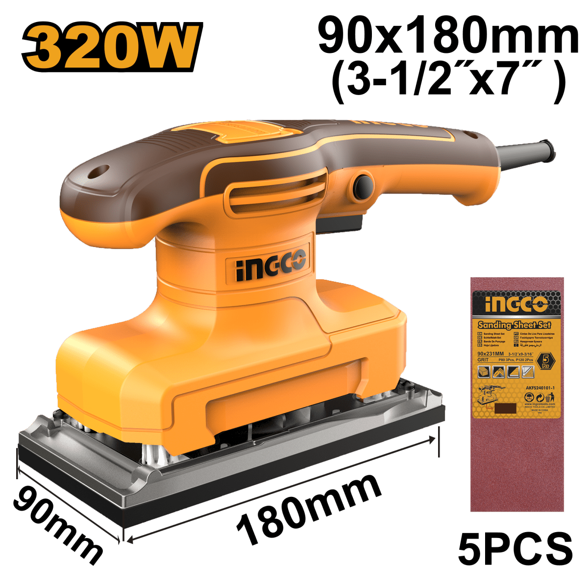 Lijadora de Acabado 110V 320W 14000RPM Ingco UFS3216 - MARKEMSTORE - Lijadoras