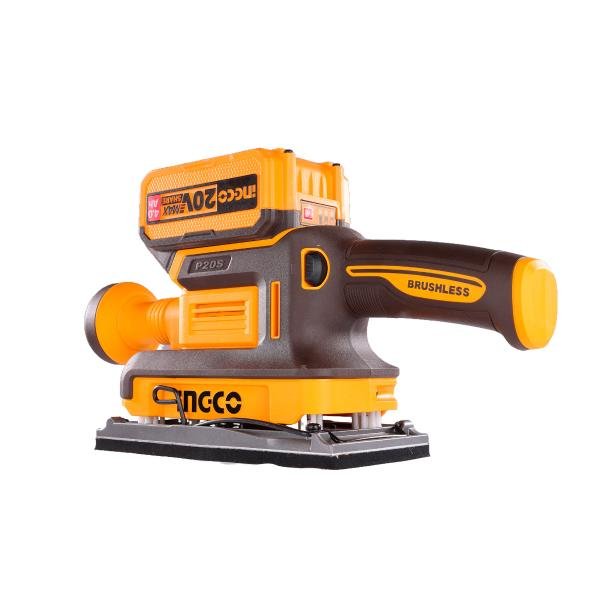 Lijadora de Acabado Inalámbrica INGCO 20V 13000RPM - Motor Brushless con 5 Lijas CFSLI2031 - MARKEMSTORE - Lijadoras