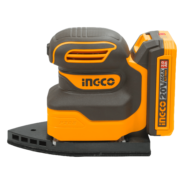 Lijadora de Palma Inalámbrica INGCO 20V 12000RPM + Lijas y Accesorios CPSLI2014 - MARKEMSTORE - Lijadoras