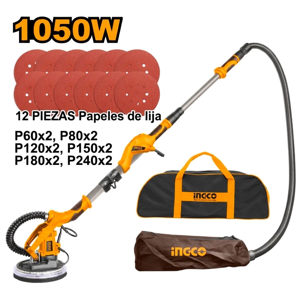 Lijadora de Pared y Techo INGCO 1050W 2600RPM UDWS10501 - MARKEMSTORE - Lijadoras