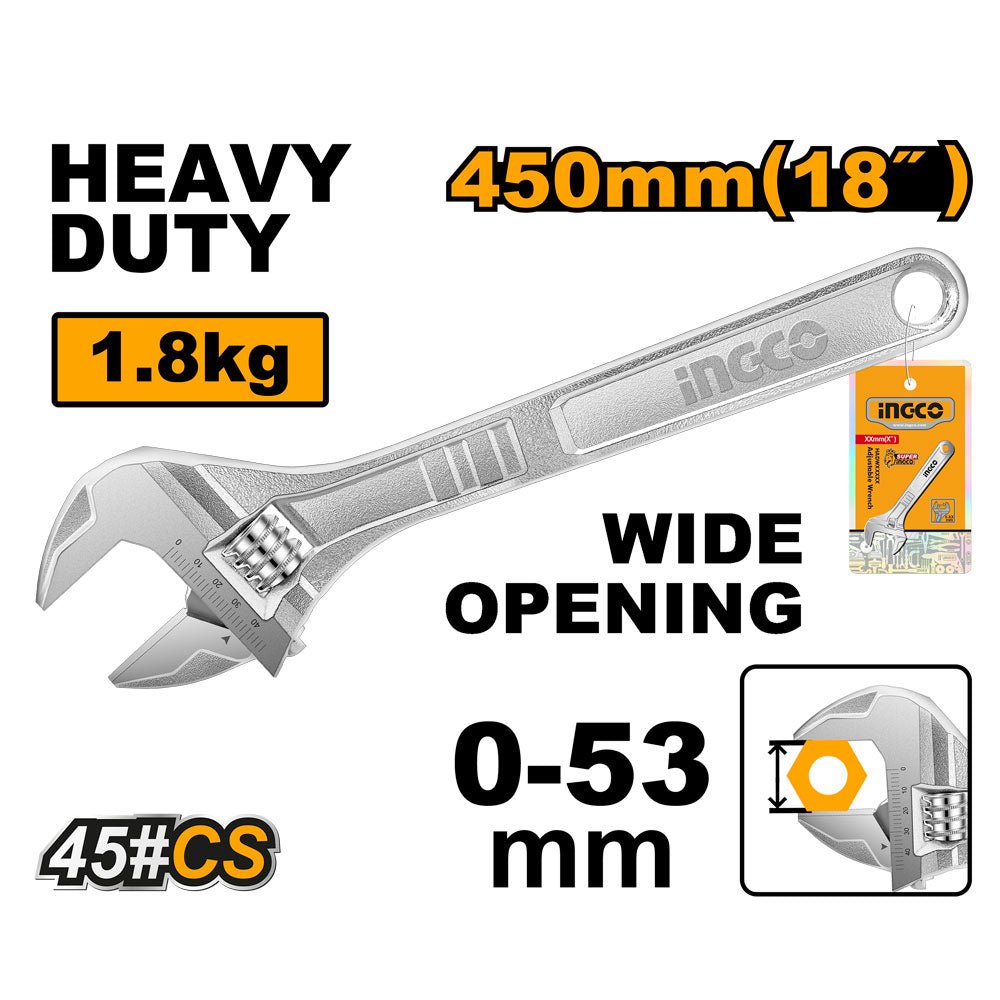 Llave Ajustable 18" INGCO HADW131182 - MARKEMSTORE - Llaves y Juegos
